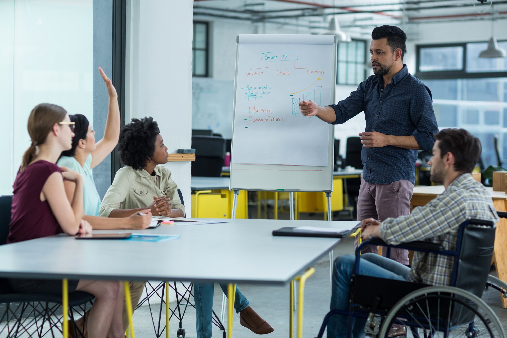 Strategic Planning Diverse Group Wheelchair